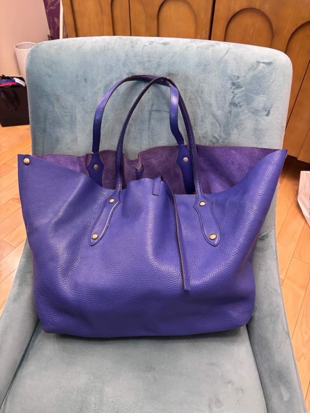 Annabel Ingall Royal Purple Leather Tote